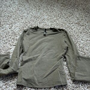 Skims Olive Green Long Sleeve Tee